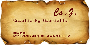 Csapliczky Gabriella névjegykártya